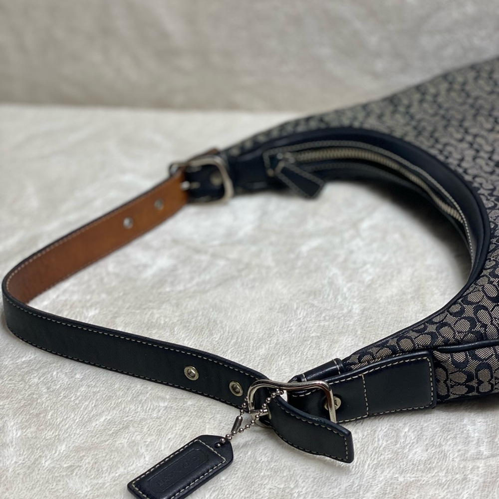 COACH Y2K 2002 Vintage Grey Mini Signature C Soho Hobo Jacquard Shoulder Bag - Picture 5 of 14